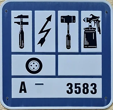 Placa de taller autorizado A 3583